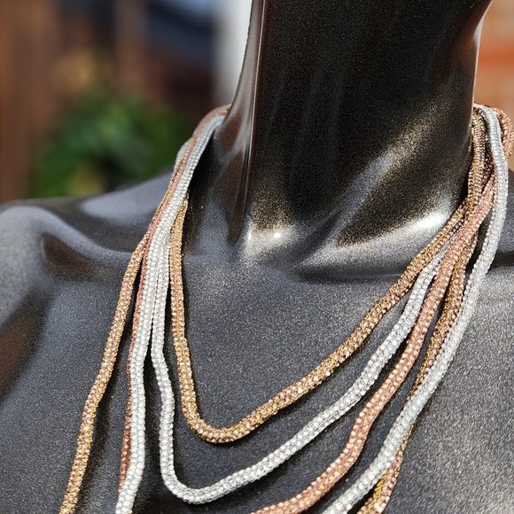 Elegant Multicolor Layered Necklace - Picture 9 of 17